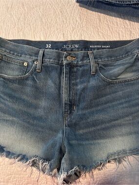 J. Crew Medium Blue Relaxed Denim Cutoff Shorts